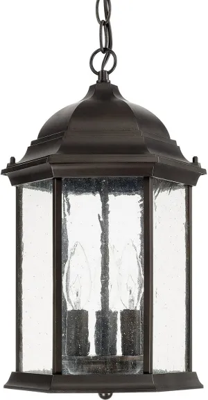 10"W Main Street 3-Light Outdoor Hanging Lantern Old Bronze