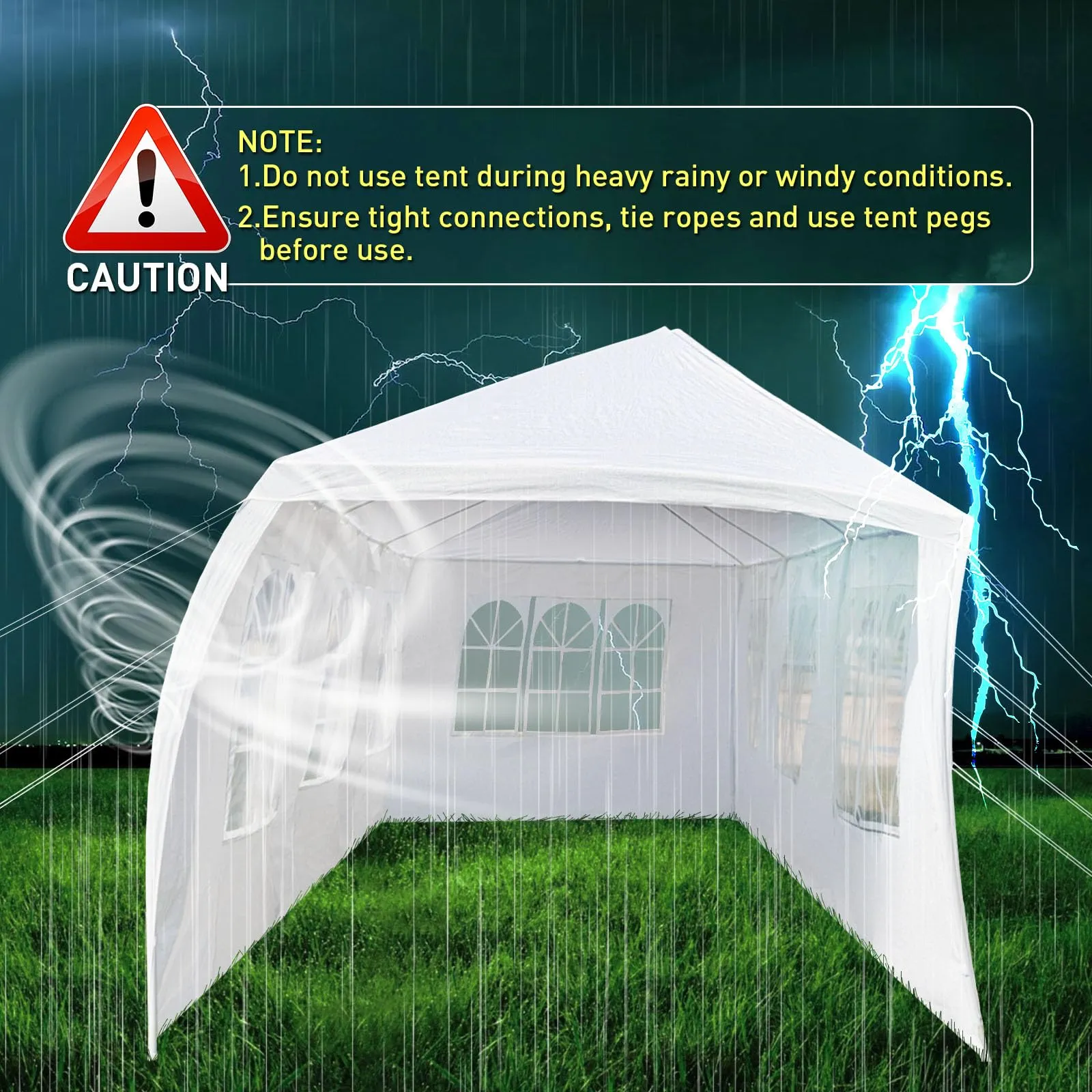 10x30 Party Tent, Outdoor Tents for Parties, White Wedding Tent, Event Tent, Large Canopy Tent with 8 Removable Sidewalls, Big Gazebo Tent for Backyard, Garden