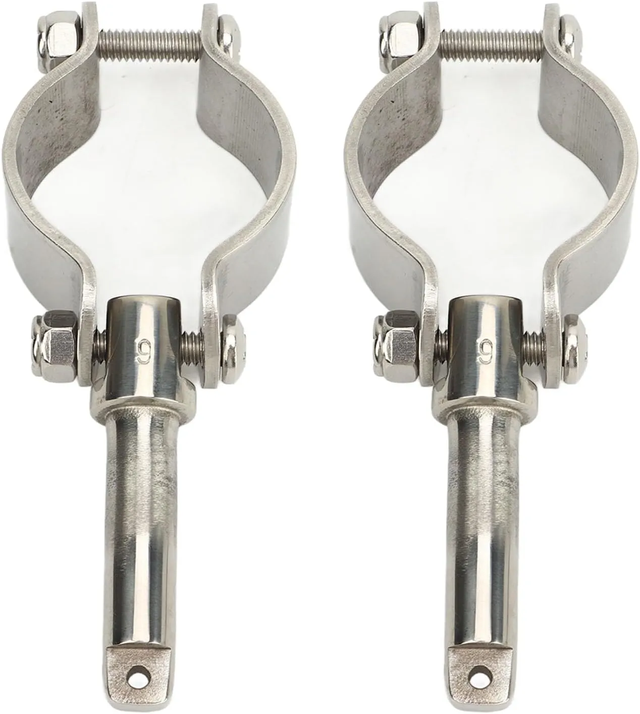 2Pcs Clamp On Oarlock 304 Stainless Steel Polished Finish 15/8in for Marines Boats Water Rafts Kayaks