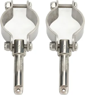 2Pcs Clamp On Oarlock 304 Stainless Steel Polished Finish 15/8in for Marines Boats Water Rafts Kayaks
