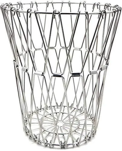 3040 Multipurpose Fruit Basket Stainless Steel Wire Bowl Foldable Basket for Vegetable  /  Fruits  /  Dining