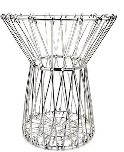 3040 Multipurpose Fruit Basket Stainless Steel Wire Bowl Foldable Basket for Vegetable  /  Fruits  /  Dining
