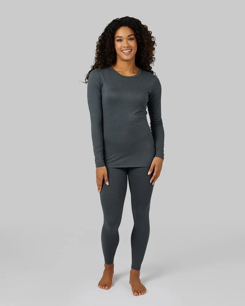 32 Degrees Heat Women's Lightweight Crew Baselayer Top | Form Fitting | Long Sleeve | 4-Way Stretch | Thermal