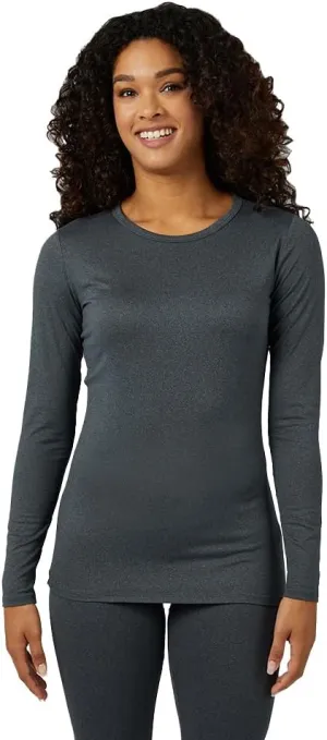 32 Degrees Heat Women's Lightweight Crew Baselayer Top | Form Fitting | Long Sleeve | 4-Way Stretch | Thermal