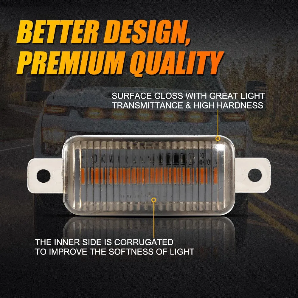(5pcs/set)  LED Front Grille Lights Raptor Style Amber Light Universal Car Modification