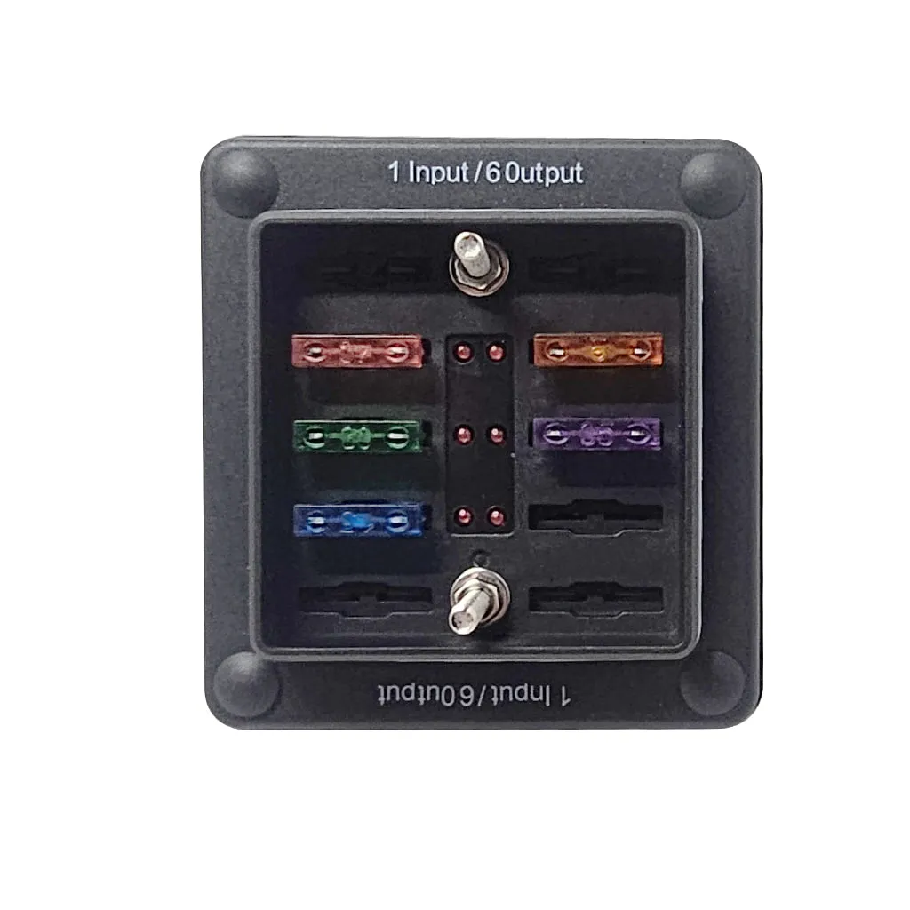 6 Way Marine-Auto Fuse Box | Waterproof | LED Indicator