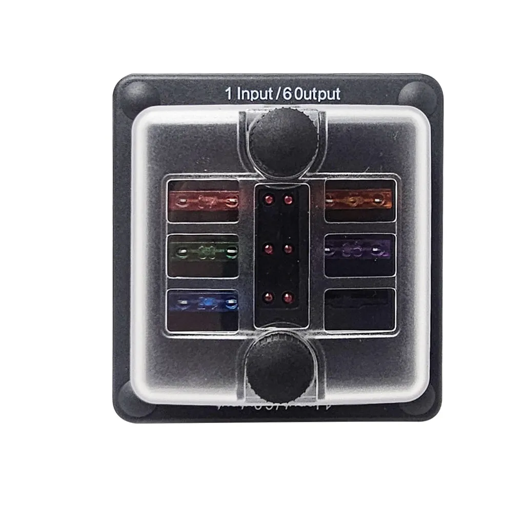 6 Way Marine-Auto Fuse Box | Waterproof | LED Indicator