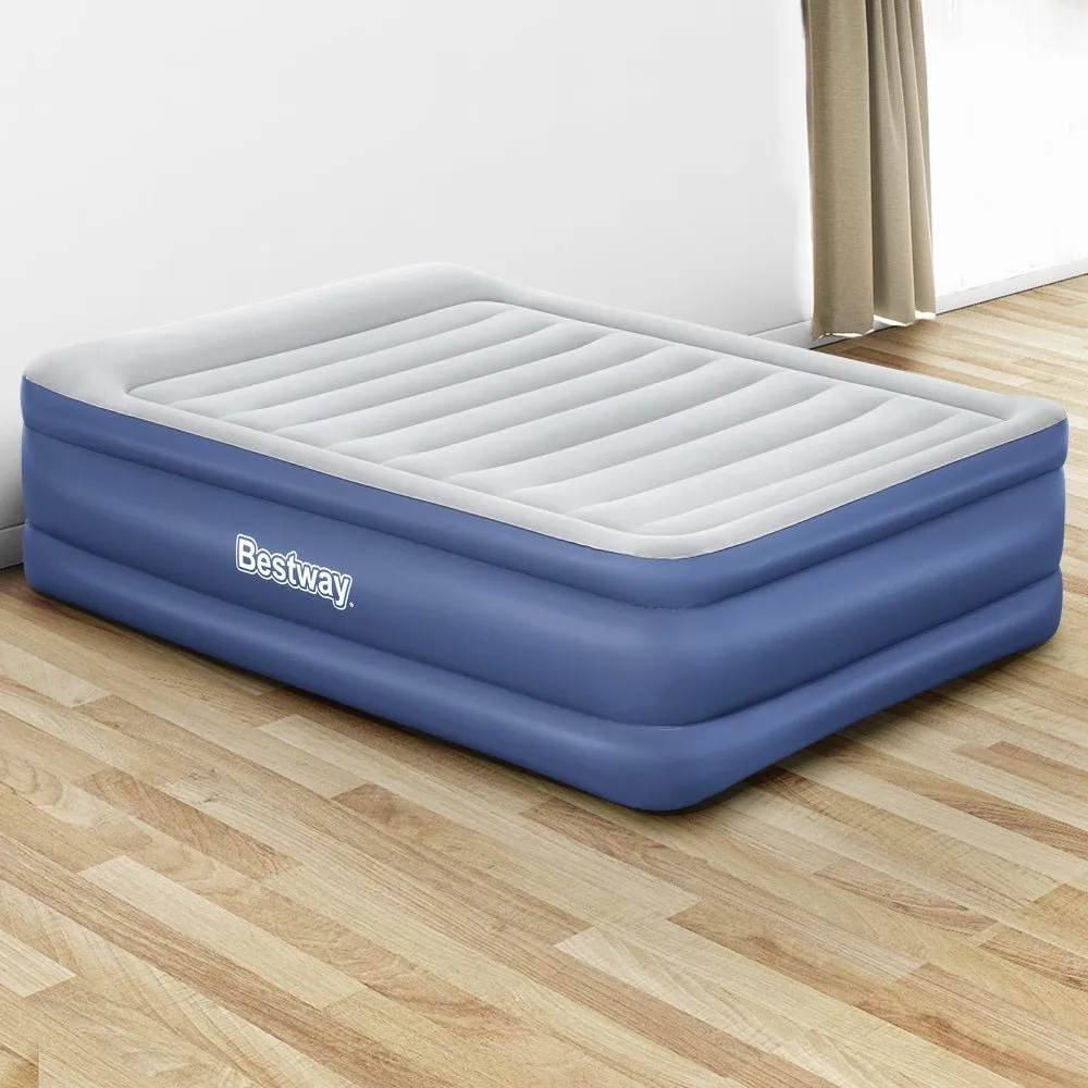 61 CM Thickness Air Bed Inflatable Mattress with Built-in Pump - Queen Size