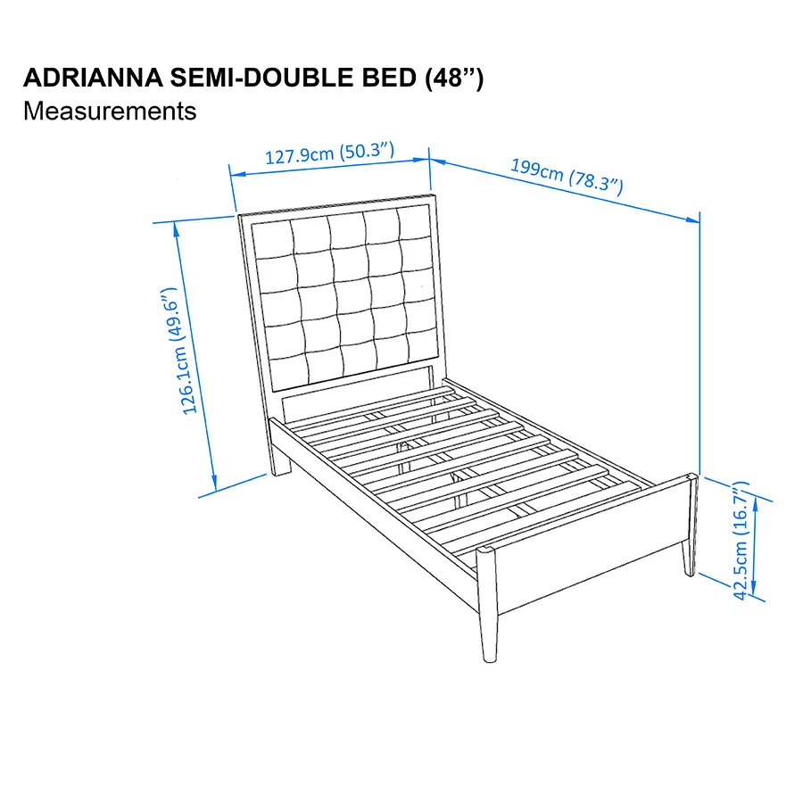 Adrianna 48x75" Bed - Oak