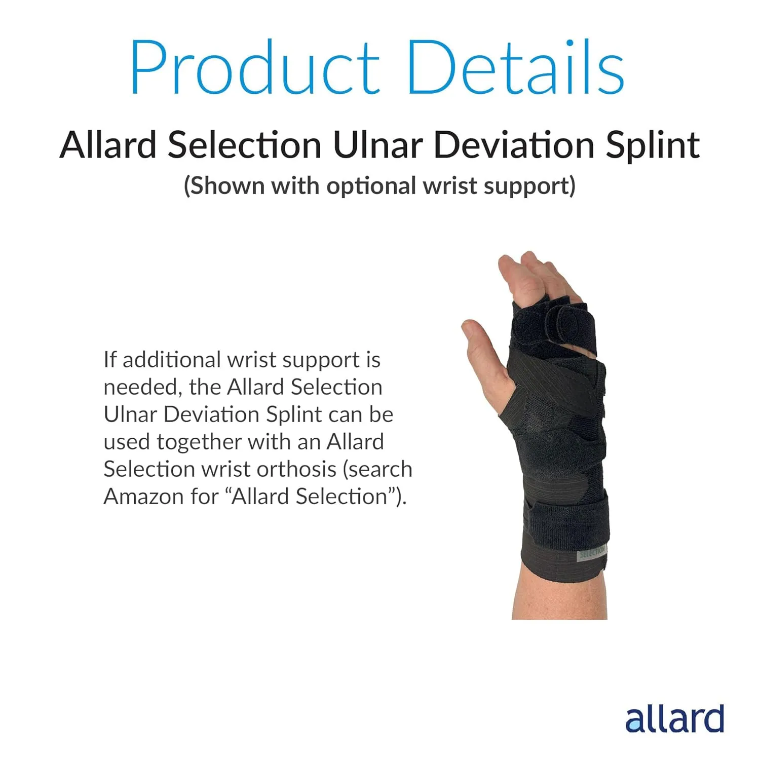 Allard Selection Ulnar Deviation Splint (Right, Medium 7.5" - 8.75")