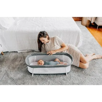 Baby Delight Snuggle Nest Portable Infant Bassinet - Charcoal Tweed