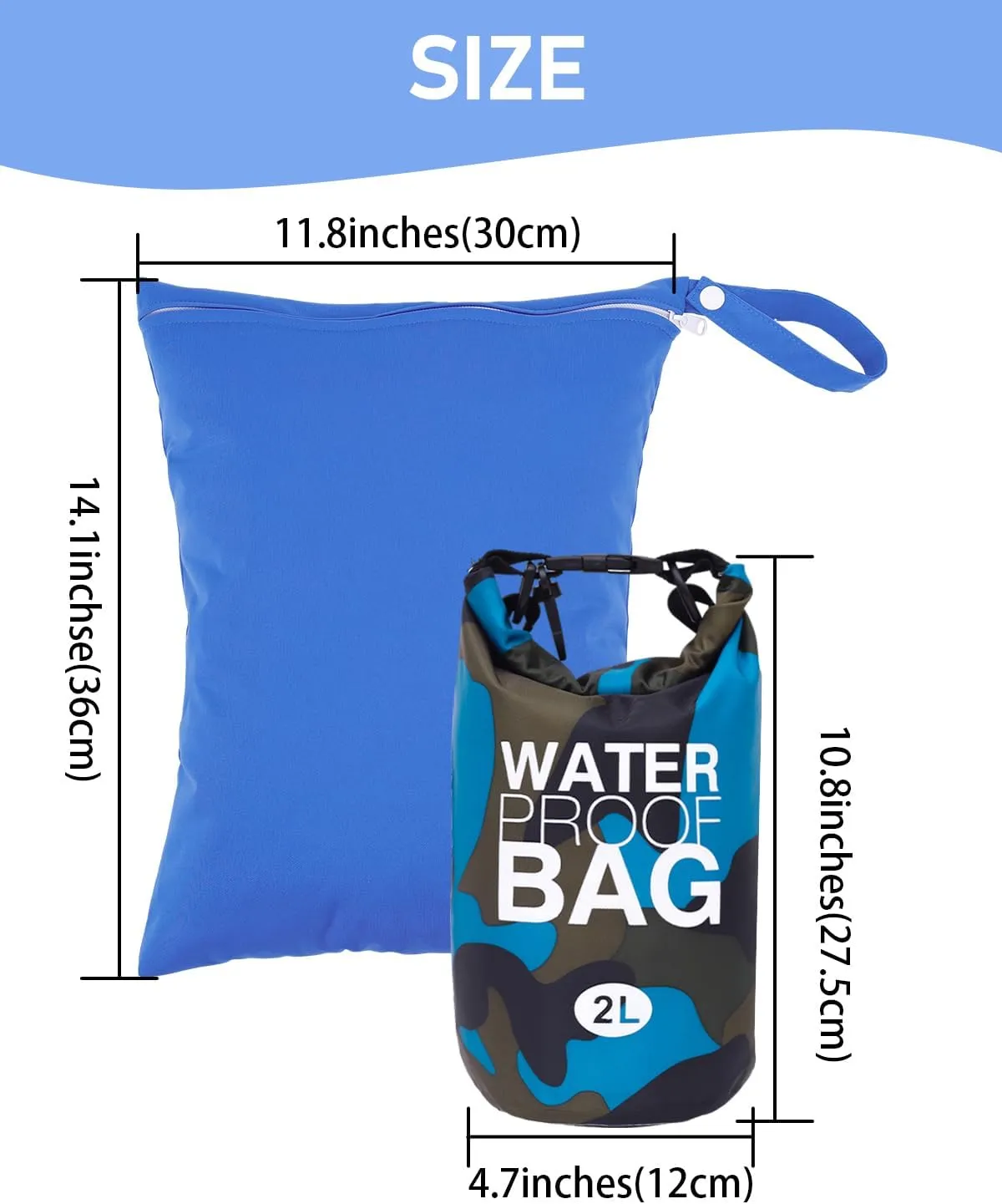 babygoal Waterproof Wet Bag and Dry Bag, Roll Top Waterproof Backpack Sack for Travel,Swimming,Kayaking, Beach, Rafting, Boating, Hiking, Camping and Fishing 2WLL05-B