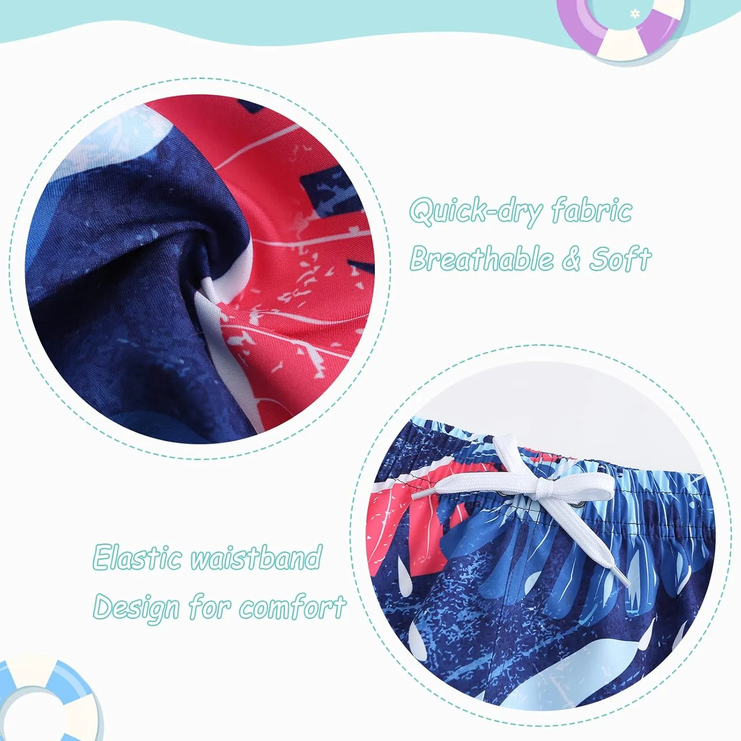Boys Swim Shorts Beach Swim Trunks for Boys Kids Drawstring Board Shorts Quick Dry Swimwear