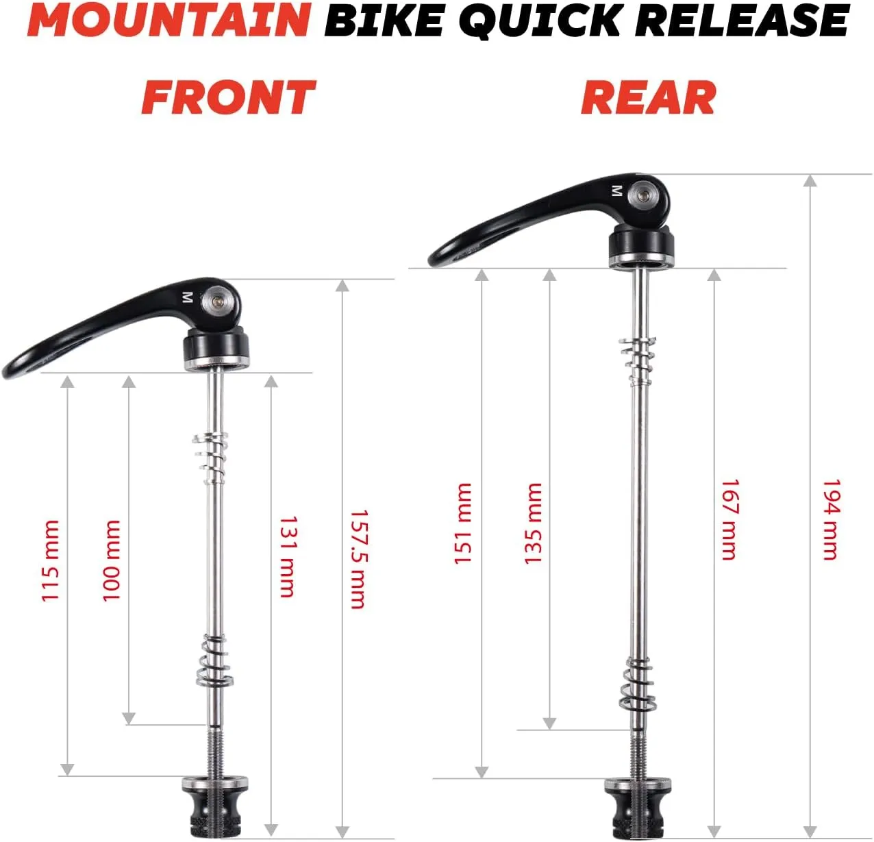 CNC Bike Quick Release Skewer Front & Rear Wheel Axle for Mountain Bike/Road Bike/Bicycle/MTB Wheel Hub.