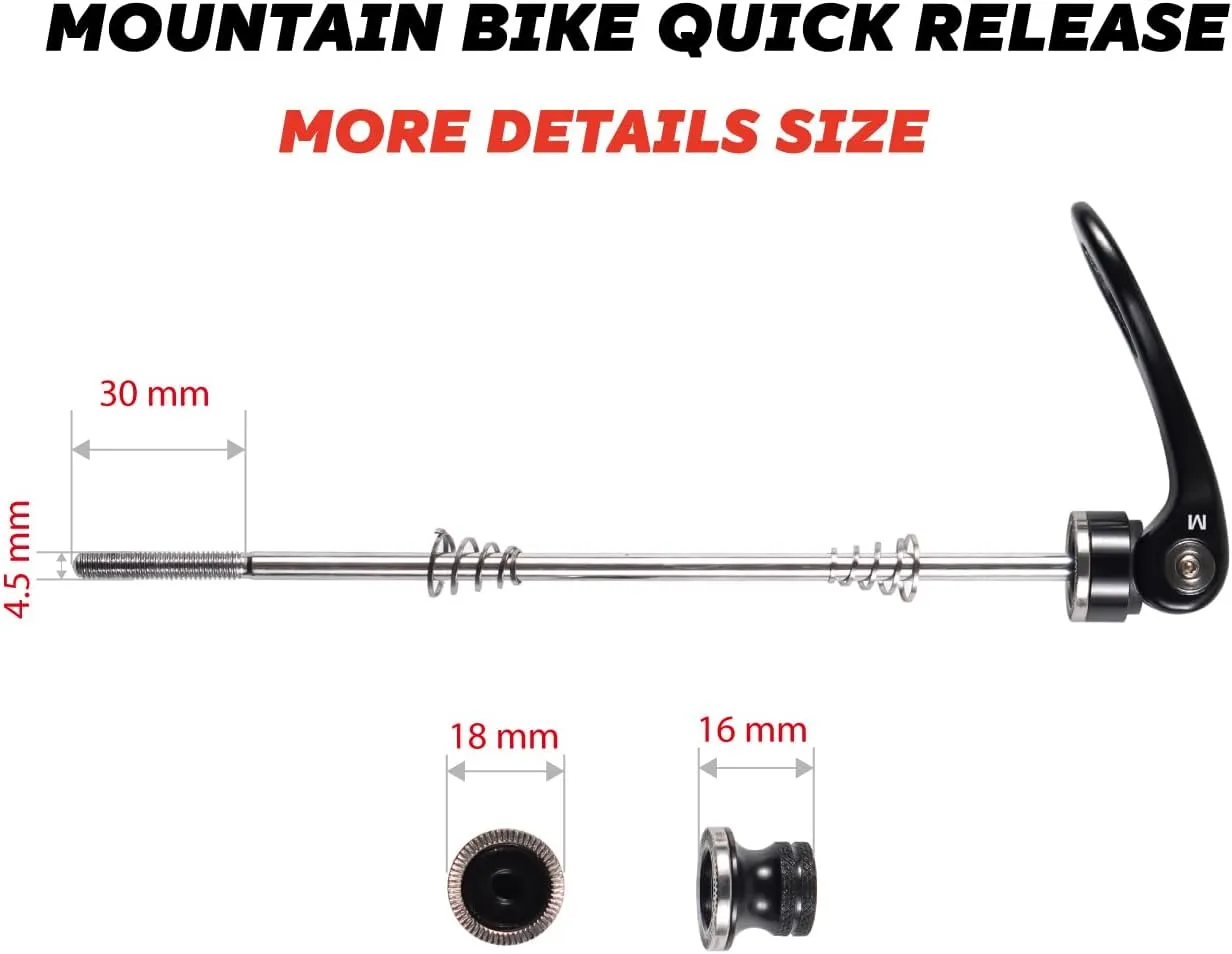 CNC Bike Quick Release Skewer Front & Rear Wheel Axle for Mountain Bike/Road Bike/Bicycle/MTB Wheel Hub.