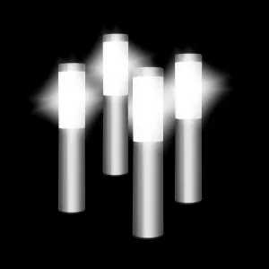 Contemporary Stainless Steel Solar Powered Garden Stake Lights (Set of 4)