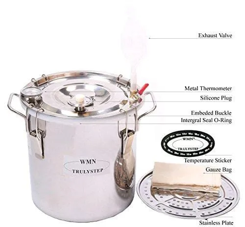 DIY 2 Gal 10 Liters Copper Alcohol Moonshine Stills Ethanol Still Spirits Boiler Water Distiller
