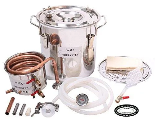 DIY 2 Gal 10 Liters Copper Alcohol Moonshine Stills Ethanol Still Spirits Boiler Water Distiller