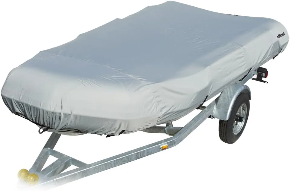 Eevelle Dinghy Boat Cover, Durable, Heavy Duty, Ding Inflatable Boat Cover, 9.5 L, 10.5 L, 11.5 L, 12.5 L, Silver, Grey, 10.5' long (beam width to 60") (DG-BG)