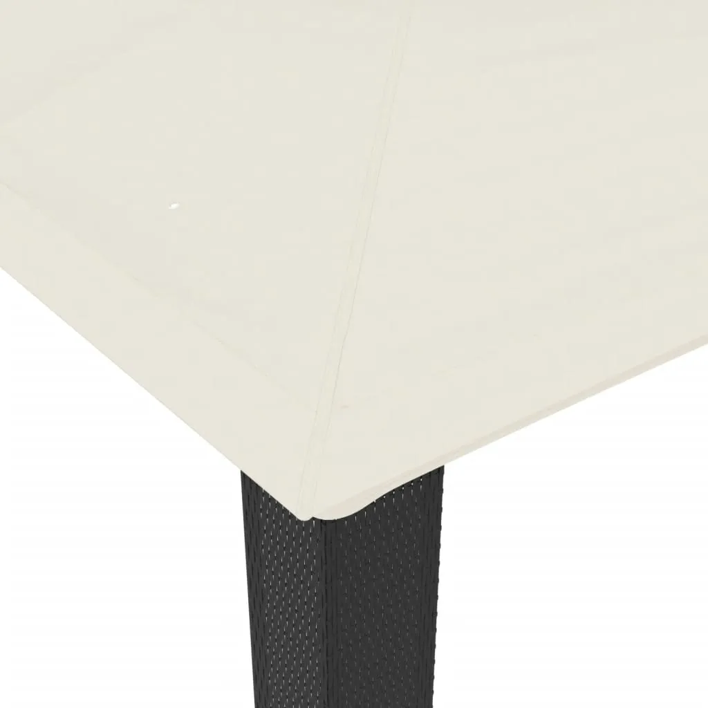 Gazebo with Double Roof Cream 3.94x2.96 m Steel