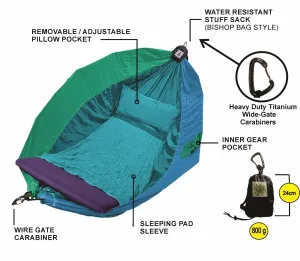 Hammock Adventurers Single 100% Parachute Material Coastal Blend