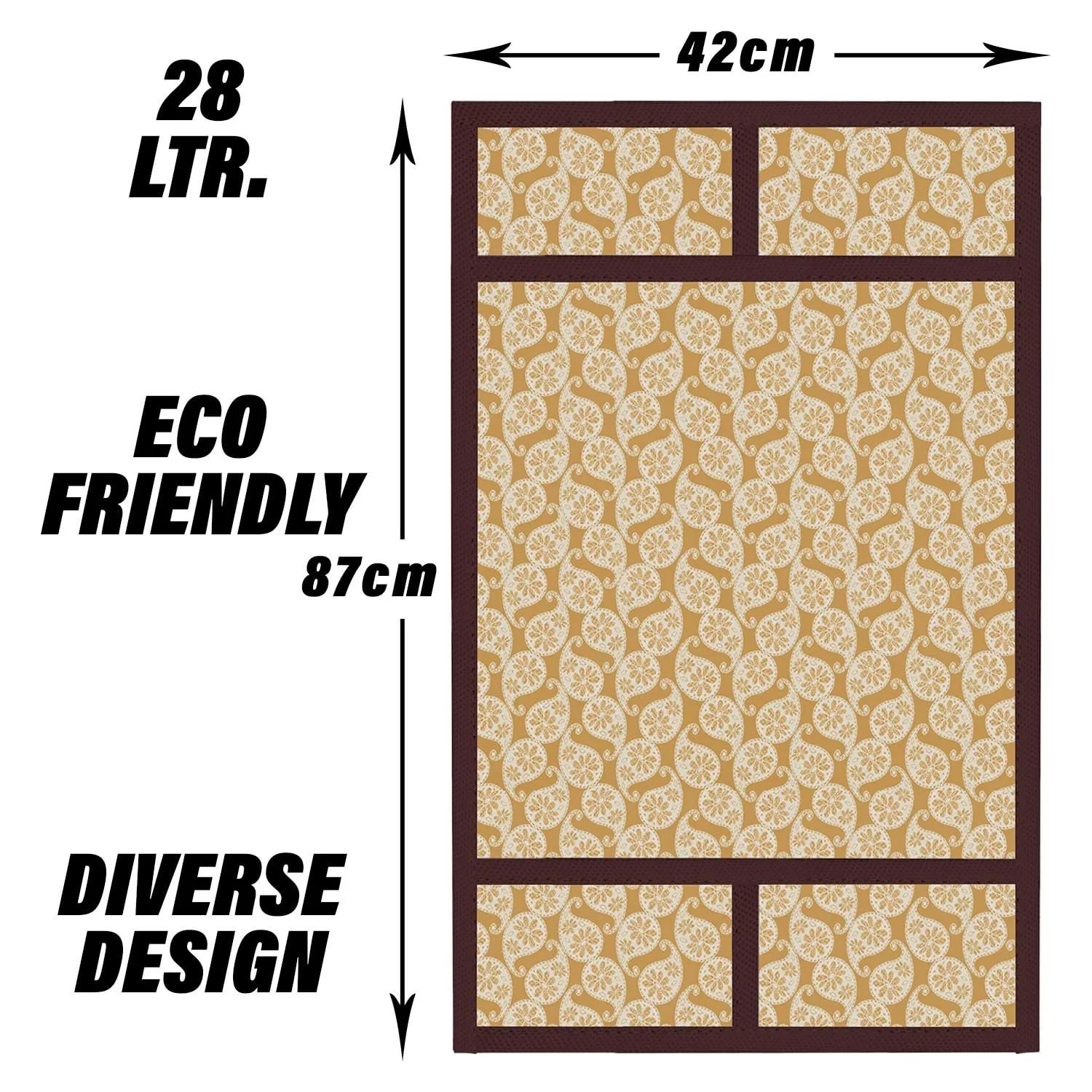 Heart Home Oven Top Cover | Microwave Oven Top Cover | Microwave Cover with 4 Utility Pockets | Oven Cover for Kitchen Décor | Carry Design Oven Top Cover | 28 LTR | Golden