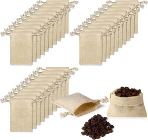 JIAKAI Pack of 30pcs 3x3.7Inch Double Drawstring Cotton Cloth Bag for Small Jewelry Bracelet Beads Spice Gift Bags