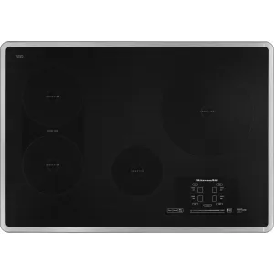 KitchenAid  30" Induction Cooktop with 4 Elements, Touch-Activated Controls and Power Slider (KICU509XSS)