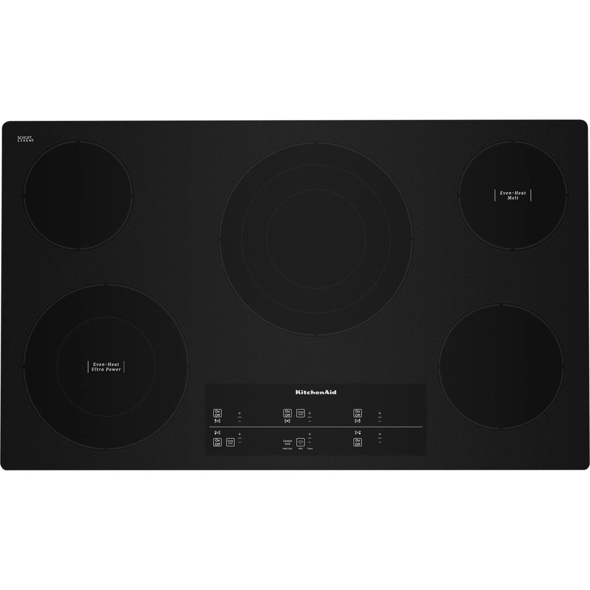 KitchenAid  36" Electric Cooktop with 5 Elements and Touch-Activated Controls (KCES956KBL)