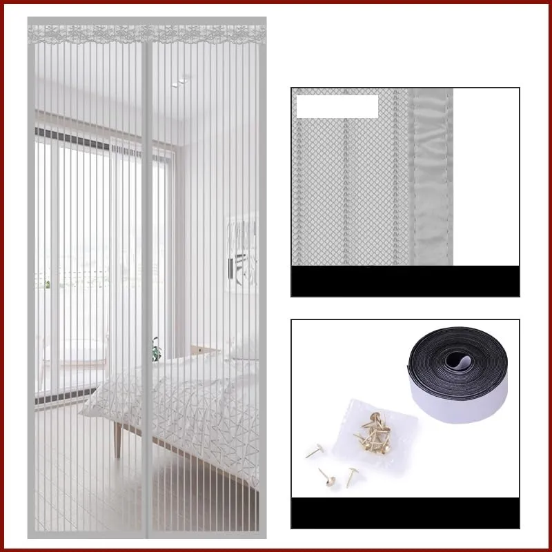 Kuber Industries Magnetic Mosquito Curtain | Insects Door-Balcony-Curtain | Mesh Magnetic Curtain for Window | Bugs-Mosquito-Insects Mesh Protector Net | JL220110GY | Gray
