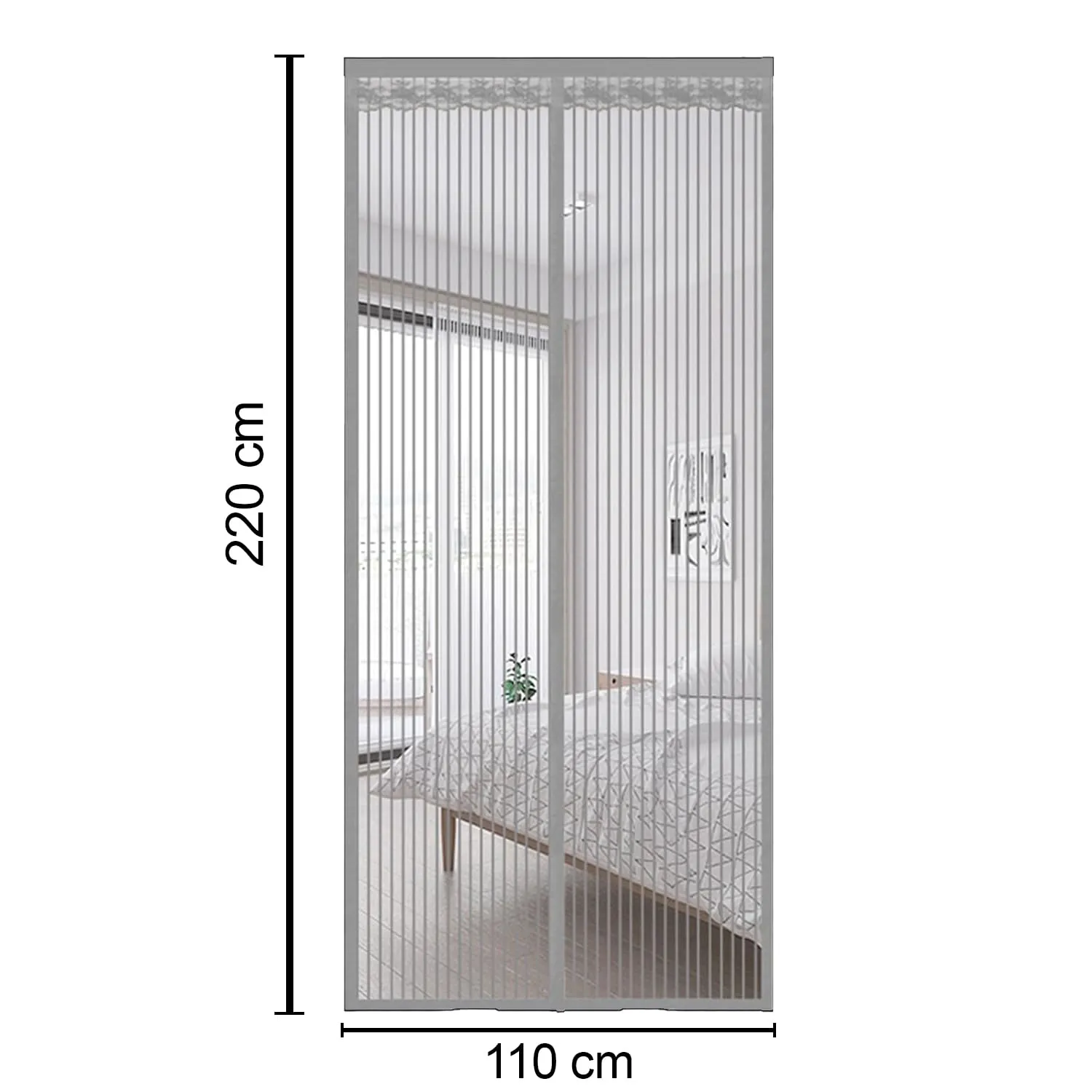 Kuber Industries Magnetic Mosquito Curtain | Insects Door-Balcony-Curtain | Mesh Magnetic Curtain for Window | Bugs-Mosquito-Insects Mesh Protector Net | JL220110GY | Gray