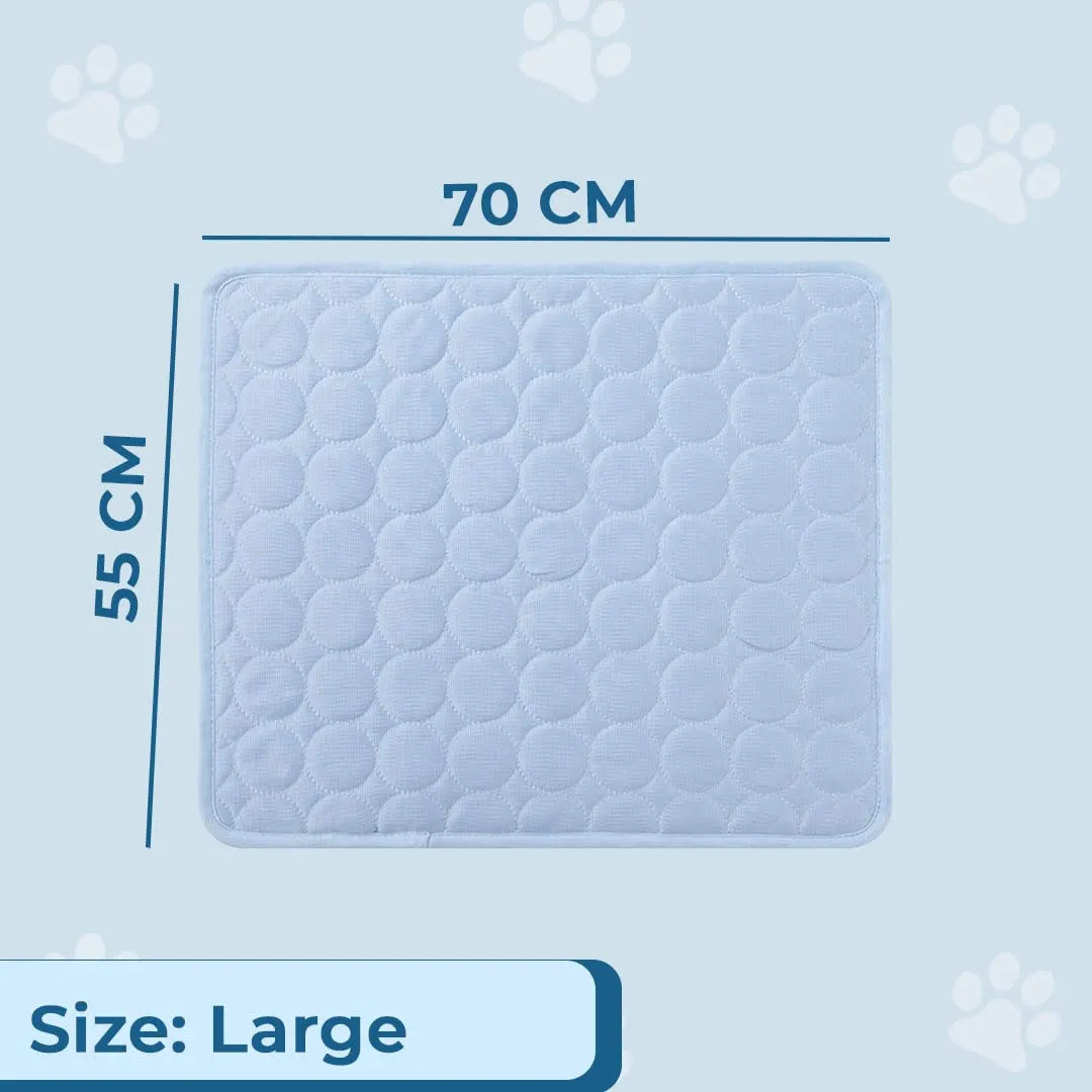 Kuber Industries Rectangular Dog & Cat Bed|Multi-Utility Self-Cooling Pad For Dog & Cat|Light-weight & Durable Dog Bed|ZQCJ001LB-XL|Light Blue