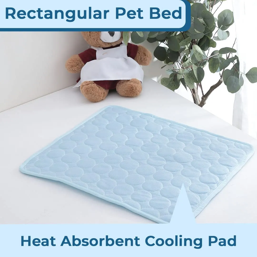 Kuber Industries Rectangular Dog & Cat Bed|Multi-Utility Self-Cooling Pad For Dog & Cat|Light-weight & Durable Dog Bed|ZQCJ001LB-XL|Light Blue