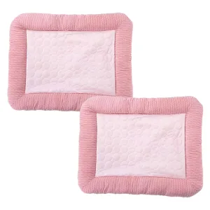 Kuber Industries Rectangular Dog & Cat Bed|Yarn Dyed Oxford Cloth|Nylon and Polyester with Cotton Filling|Self-Cooling Bed for Dog & Cat|Small Light-Weight & Durable Dog Bed|ZQCJ005P-M|Pack of 2|Pink