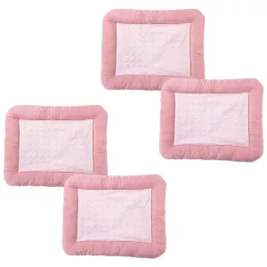 Kuber Industries Rectangular Dog & Cat Bed|Yarn Dyed Oxford Cloth|Nylon and Polyester with Cotton Filling|Self-Cooling Bed for Dog & Cat|Small Light-Weight & Durable Dog Bed|ZQCJ005P-M|Pack of 4|Pink