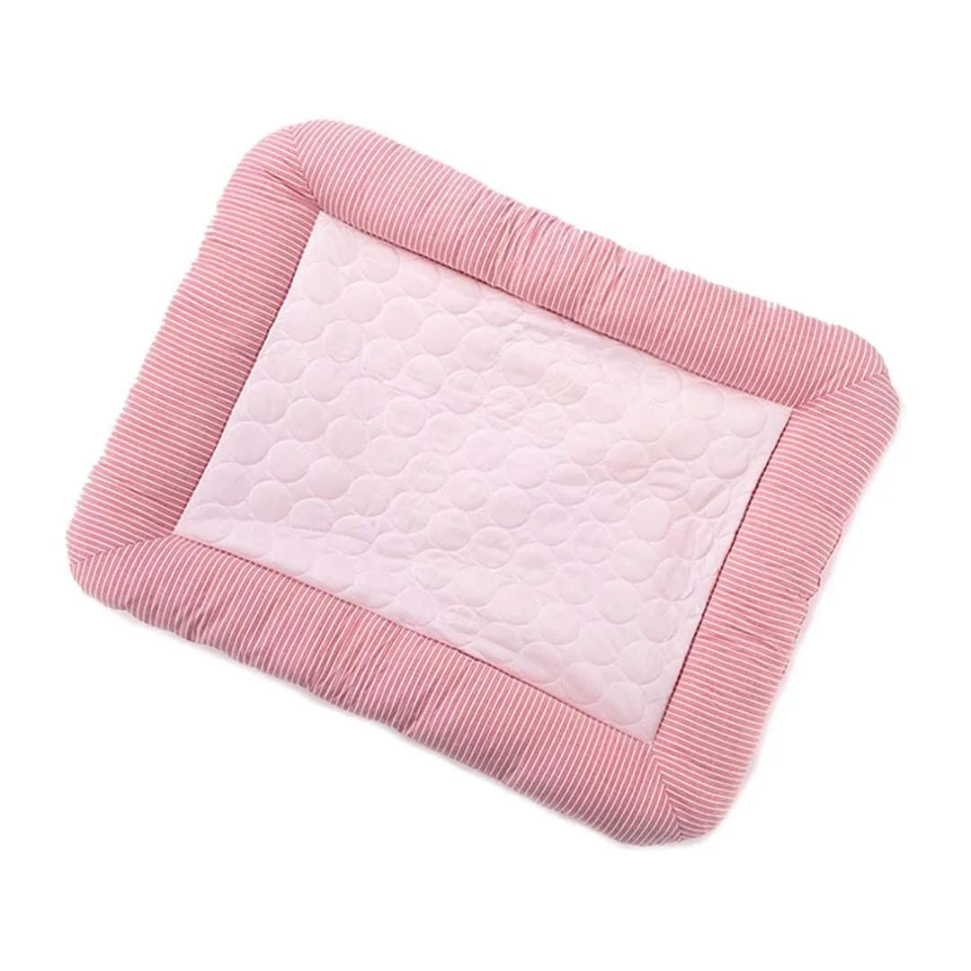 Kuber Industries Rectangular Dog & Cat Bed|Yarn Dyed Oxford Cloth|Nylon and Polyester with Cotton Filling|Self-Cooling Bed for Dog & Cat|Small Light-Weight & Durable Dog Bed|ZQCJ005P-M|Pack of 4|Pink
