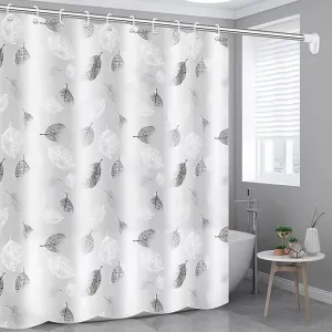 Kuber IndustriesSoft Texture Bath curtain|Natural Drape Waterproof Shower Curtain 6 Feet| Pack of 6|White