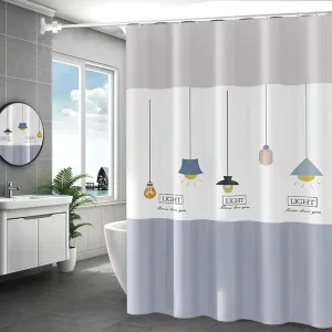 Kuber IndustriesSoft Texture Bath Curtain|Natural Drape Waterproof Shower Curtain 6 Feet|Pack of 2|Grey