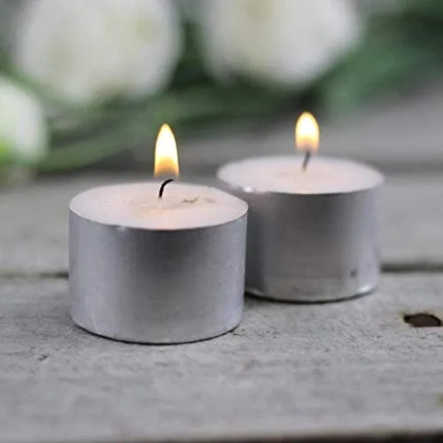 Kuber Selection 7-8 Hours Pack of 60 Pcs Long Burning Unscented Tea Light Candles, Smokeless Paraffin Tea Candles for Home, Pool, Shabbat,Weddings & Emergencies (Pack of 60 Pcs, White)