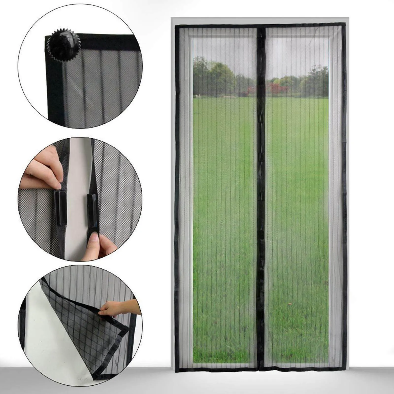 Magic Magnetic Door Mesh Screen Net Anti Mosquito Insect Fly Curtain 210 x 100cm