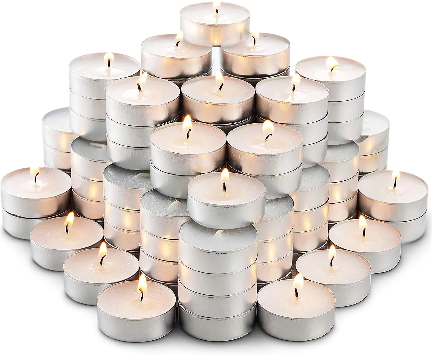 MAKE A WISH® Wax Tealight Candles for Diwali Party Special Occasion Decoration (White, 4 Hours Burn Time, 200 Pc)