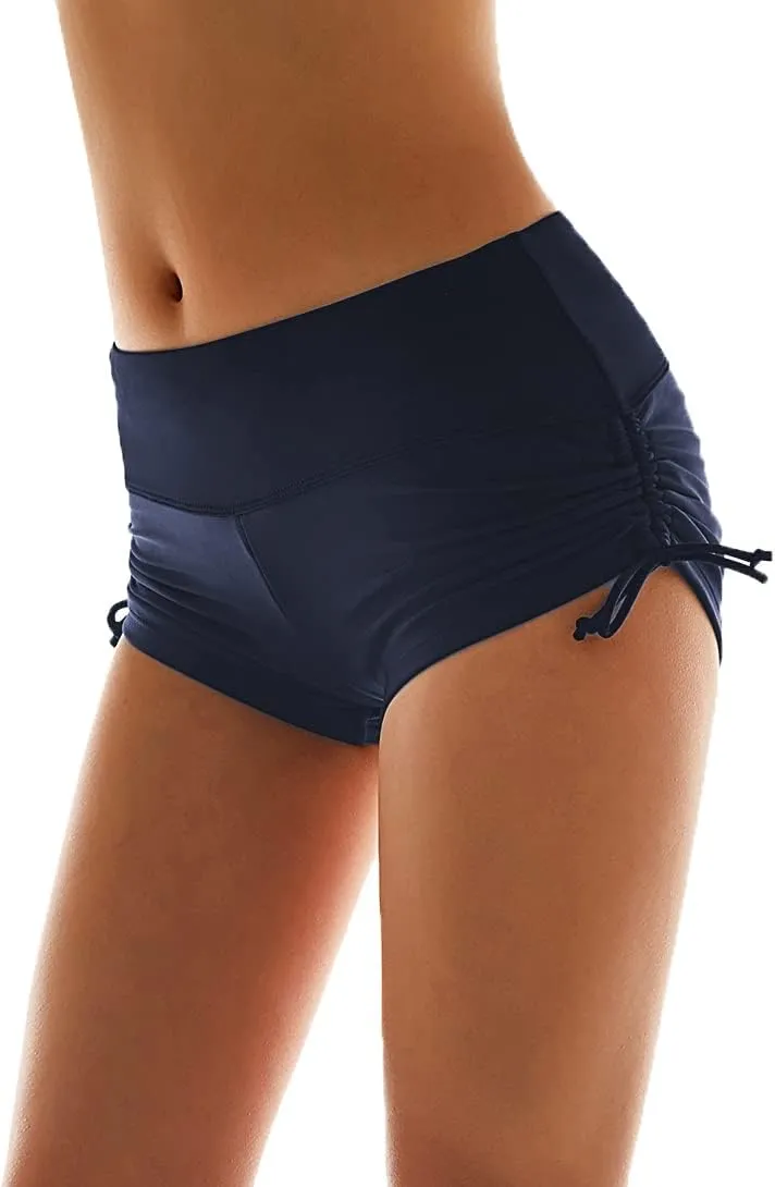 Micosuza Classical Women's Swim Boardshorts Beach Bikini Bottoms with Adjustable Ties 7 Color XS-XXL