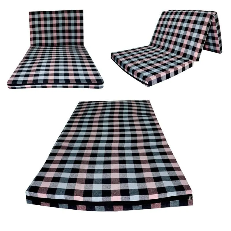 MOLIRA Foldable Foam Mattress Single Bed| Folding Single Bed Matterss for Floor, Travelling, Light Weight 01(Multicolor 0, 3 Folding 72 * 36 * 2) D-008