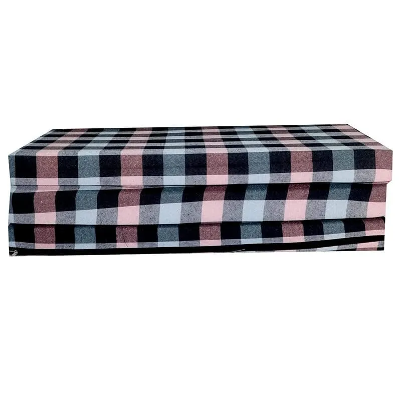 MOLIRA Foldable Foam Mattress Single Bed| Folding Single Bed Matterss for Floor, Travelling, Light Weight 01(Multicolor 0, 3 Folding 72 * 36 * 2) D-008