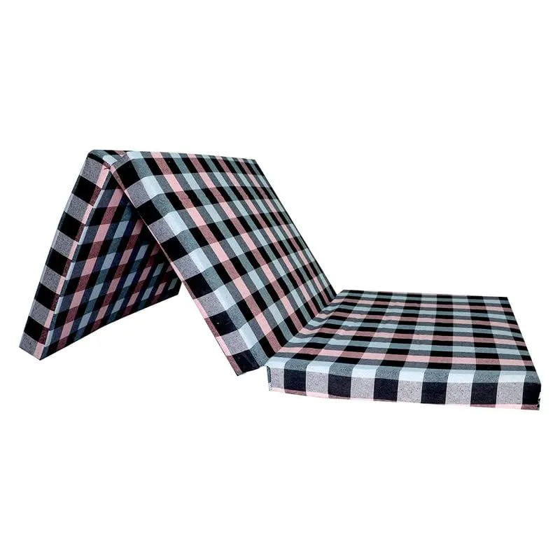 MOLIRA Foldable Foam Mattress Single Bed| Folding Single Bed Matterss for Floor, Travelling, Light Weight 01(Multicolor 0, 3 Folding 72 * 36 * 2) X-01