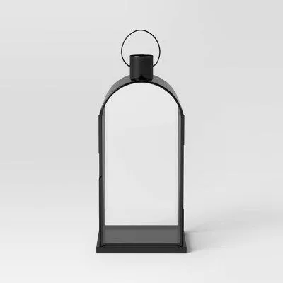 Open Box - Short Metal Lantern Black - Threshold