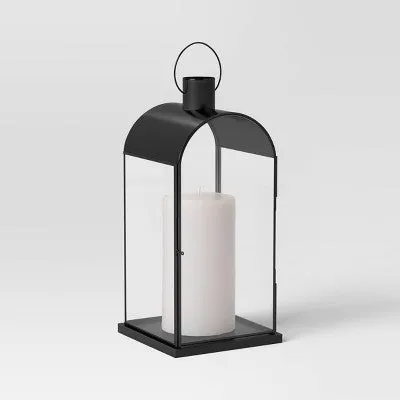 Open Box - Short Metal Lantern Black - Threshold