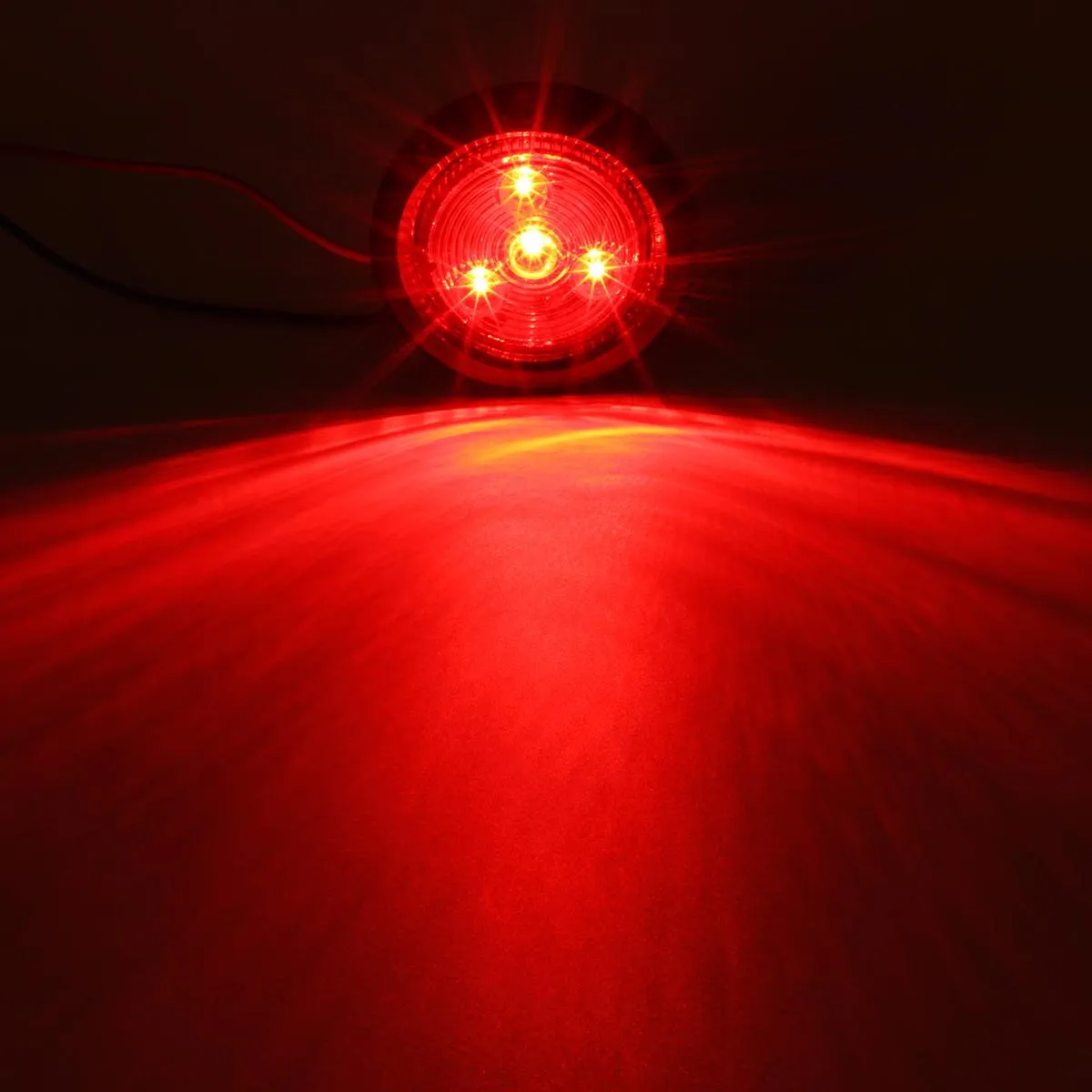 Partsam 2Pcs Steel Trailer RV Light Boxes Housing Kit w/ 6 Inch Oval Red Led Trailer Tail Lights 10LED and 2 Inch Red Round Led Side Marker Lights 4LED w/Grommets and Wire connectors