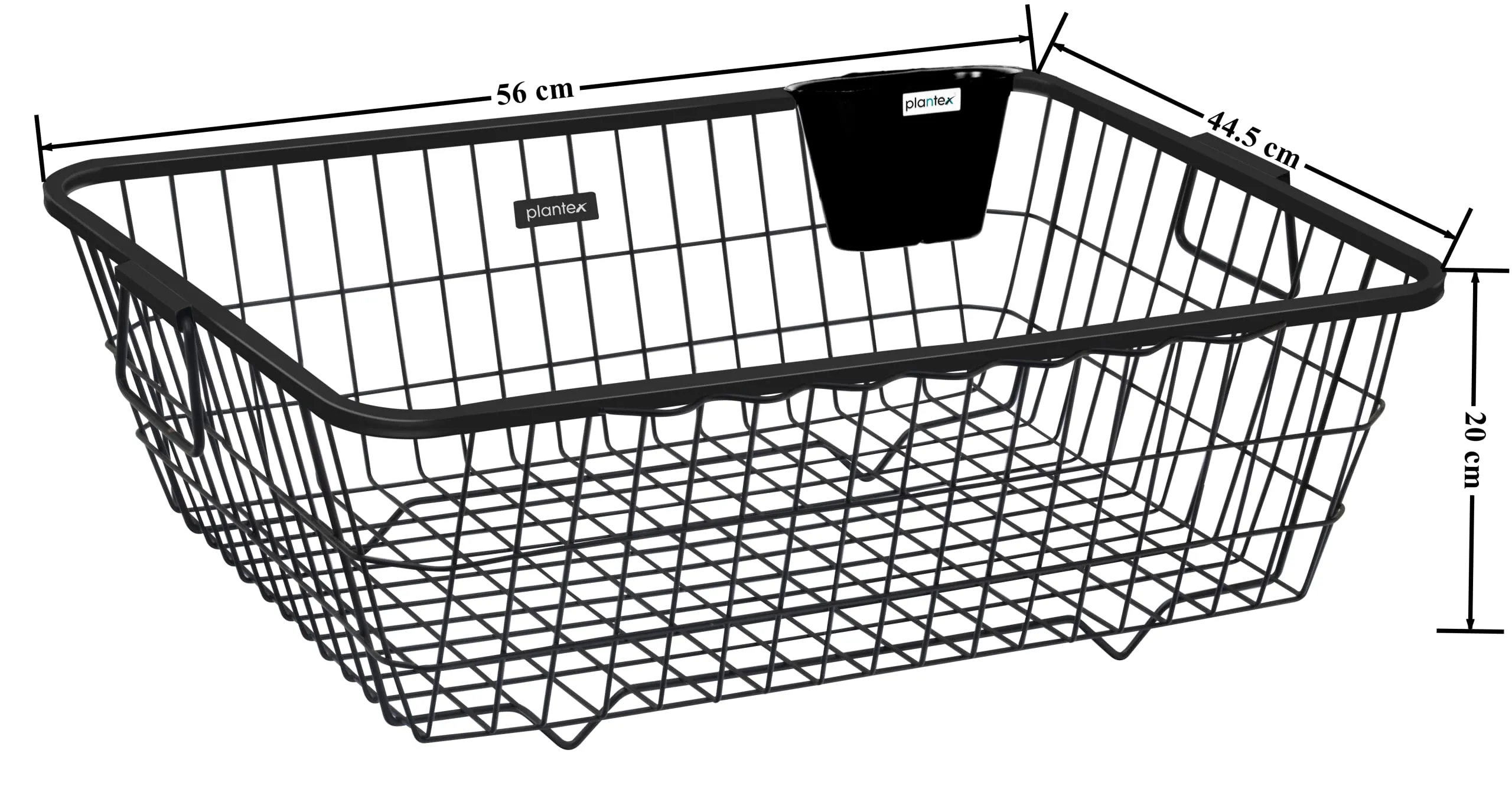 Plantex GI metal Dish Drainer Basket for Kitchen Utensils/Dish Drying Rack/Bartan Basket(Size - 56 x 43 x 20 cm/Black)