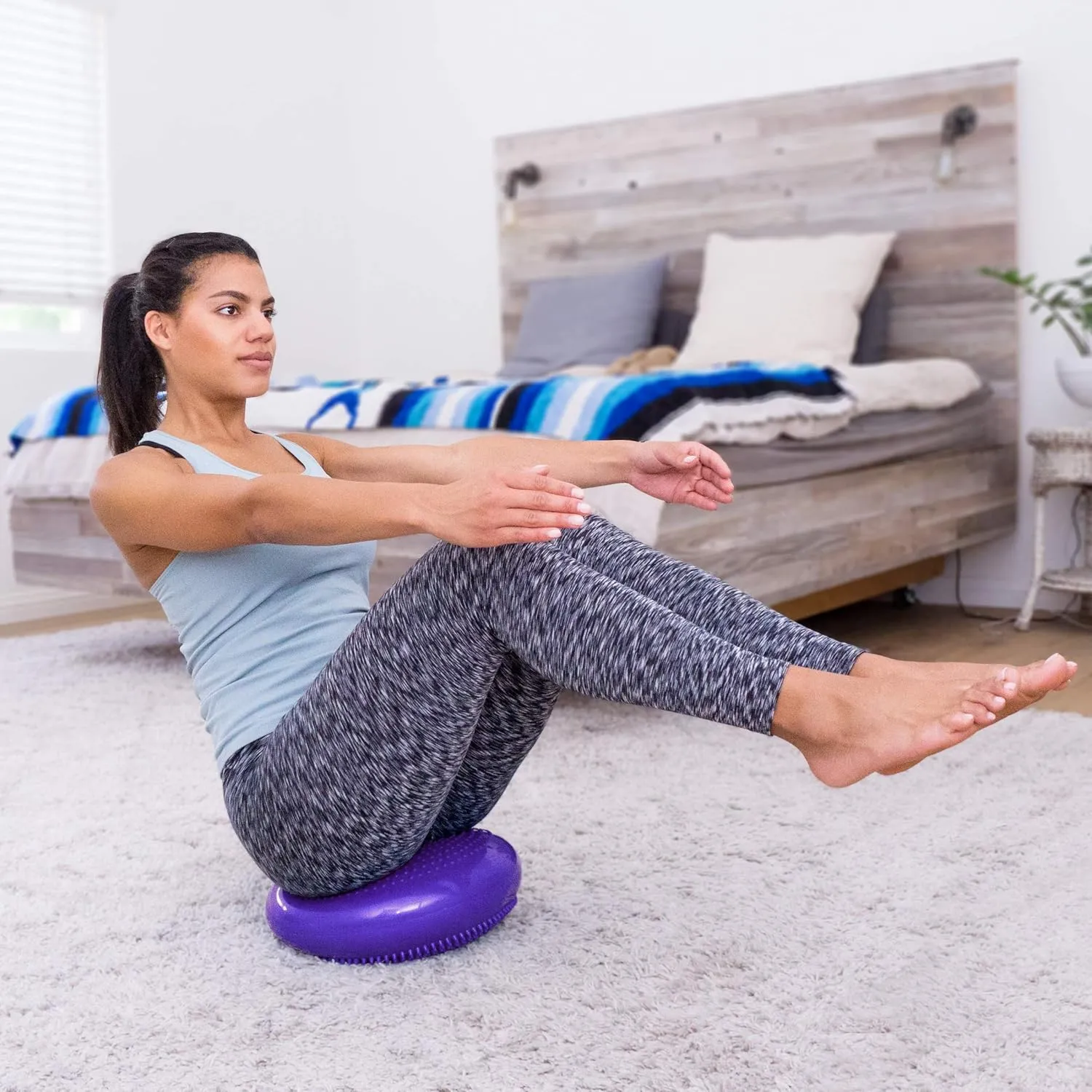 ProsourceFit Core Balance Disc Trainer, 14 Diameter with Pump for Improving Posture, Fitness, Stability